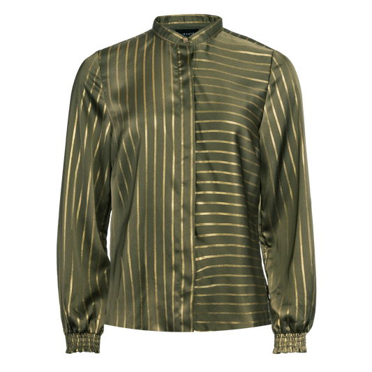 Liberté - Silja LS Shirt, 21629 - Army Gold Pinstripe