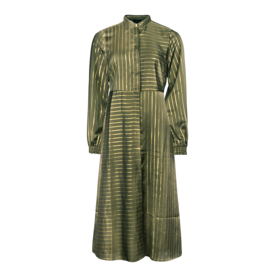 Liberté - Silja LS Dress, 21631 - Army Gold Pinstripe
