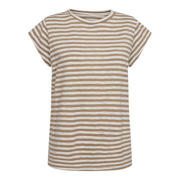 Liberté - Ulla Stripe SS T-shirt, 21668 - Light Brown White Stripe