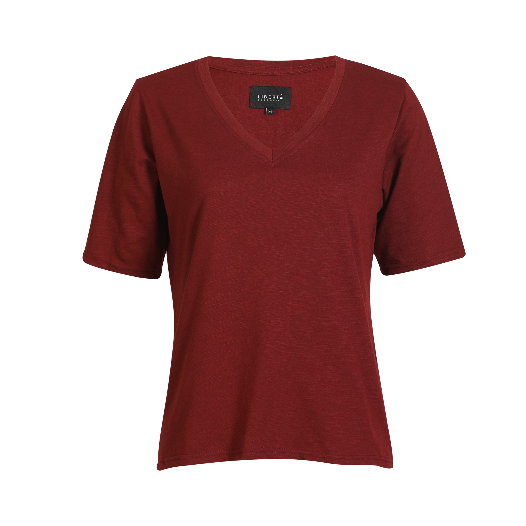 Liberté - Ulla SS V-Neck T-shirt, 21675 - Bordeaux
