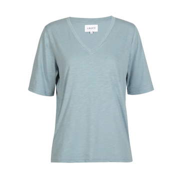 Liberté - Ulla SS V-Neck T-shirt, 21675 - Dusty Light Blue