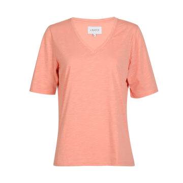 Liberté - Ulla SS V-Neck T-shirt, 21675 - Pale Peach