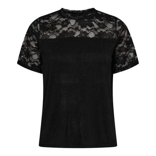 Liberté - Isa SS Lace Sleeve T-shirt, 21678 - Black