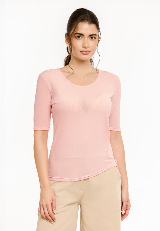 Liberté - Mesh SS T-Shirt, 22064 - Rose