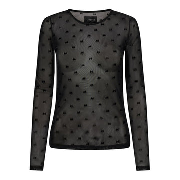 Liberté - Mesh LS T-Shirt, 22065 - Black Flock Bow