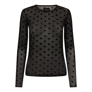 Liberté - Mesh LS T-Shirt, 22065 - Black Flock Heart