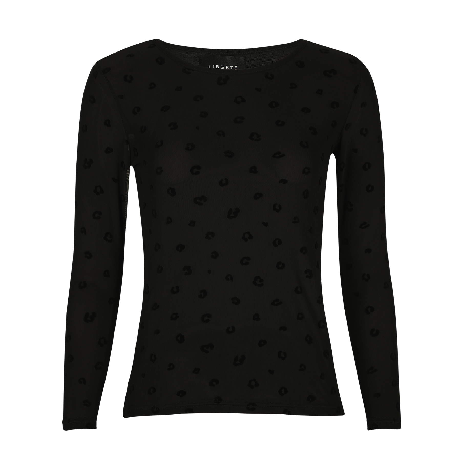 Liberté - Mesh LS T-Shirt, 22065 - Black Flock Leo