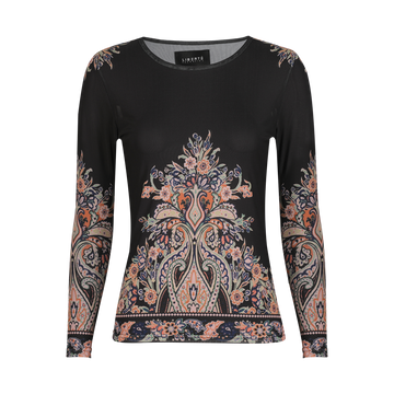 Liberté - Mesh LS T-Shirt, 22065 - Black Paisley