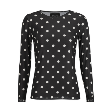 Liberté - Mesh LS T-Shirt, 22065 - Black White Big Dot