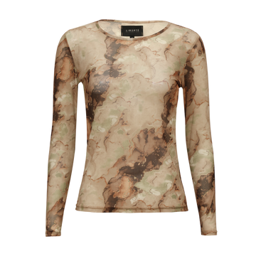 Liberté - Mesh LS T-Shirt, 22065 - Brown Gold Marble