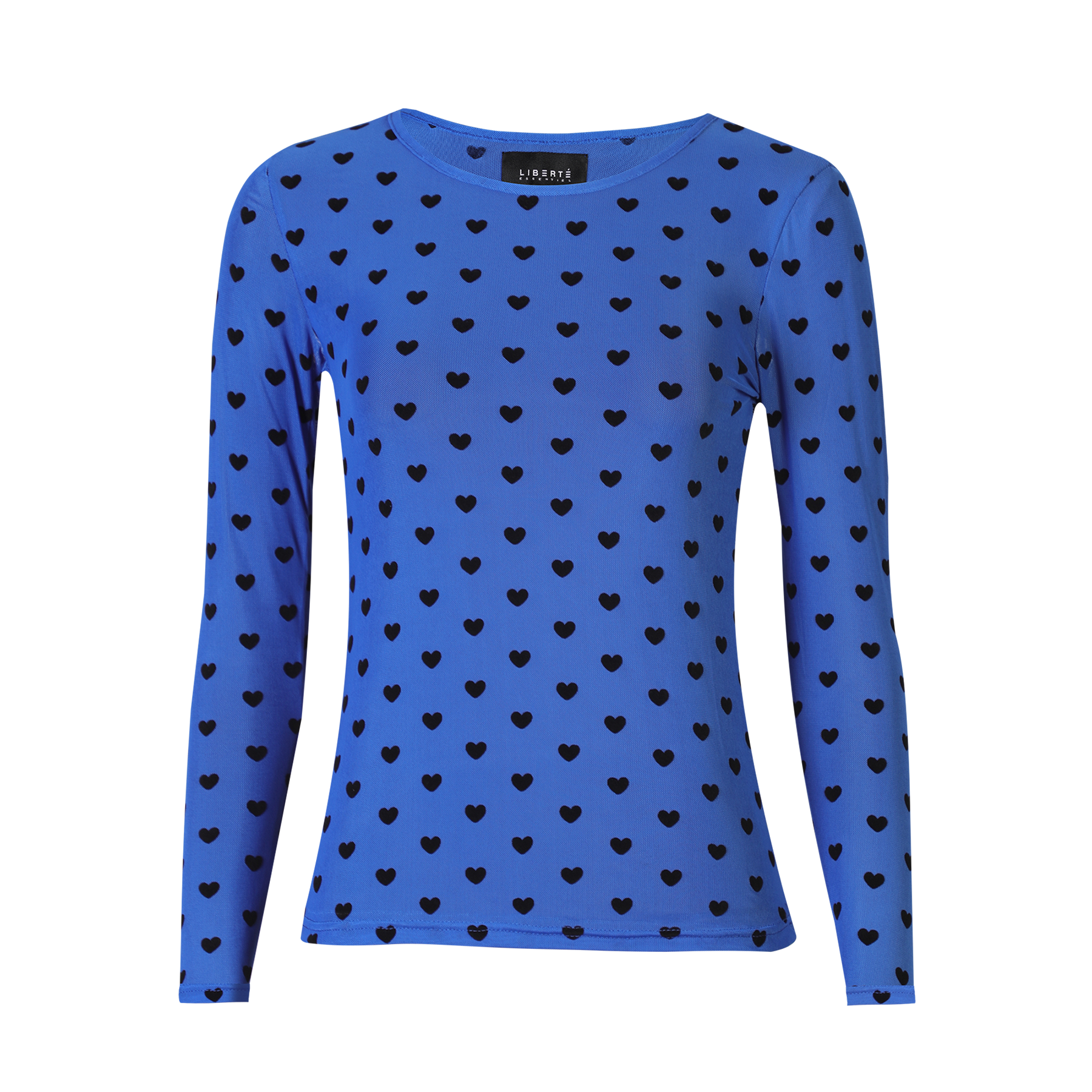 Liberté - Mesh LS T-Shirt, 22065 - Electric Blue Black Flock Heart