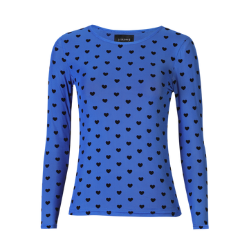Liberté - Mesh LS T-Shirt, 22065 - Electric Blue Black Flock Heart