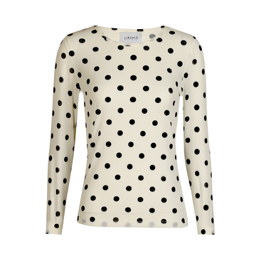 Liberté - Mesh LS T-Shirt, 22065 - White Black Big Dot