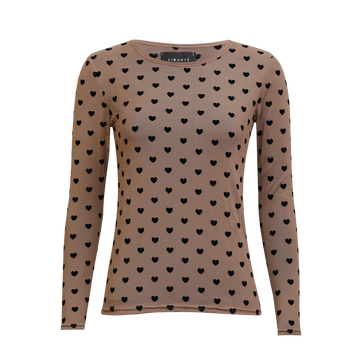 Liberté - Mesh LS T-Shirt, 22065 - Sand Black Flock Heart
