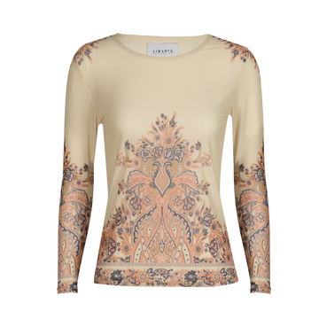 Liberté - Mesh LS T-Shirt, 22065 - Creme Paisley