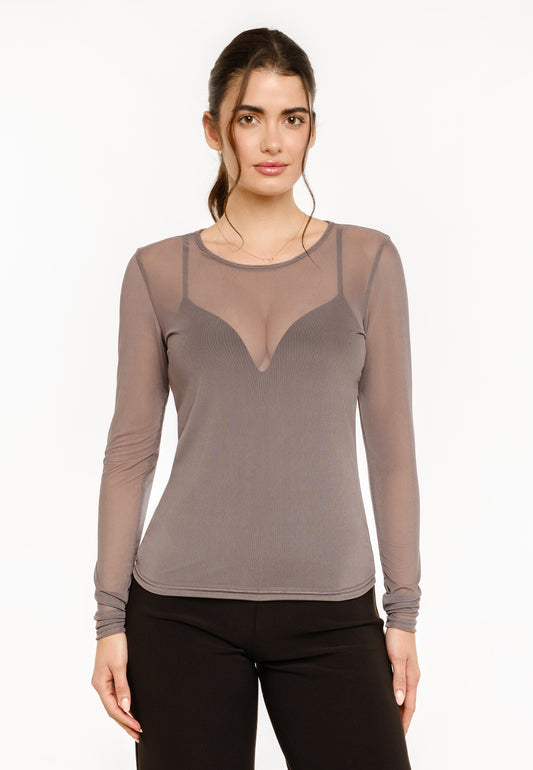 Liberté - Mesh LS T-Shirt, 22065 - Dark Grey