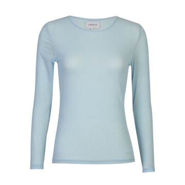 Liberté - Mesh LS T-Shirt, 22065 - Light Blue Small Flock Dot