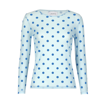Liberté - Mesh LS T-Shirt, 22065 - Lightblue Blue Dot