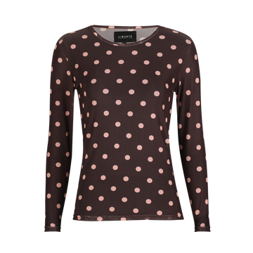 Liberté - Mesh LS T-Shirt, 22065 - Plum Rose Big Dot