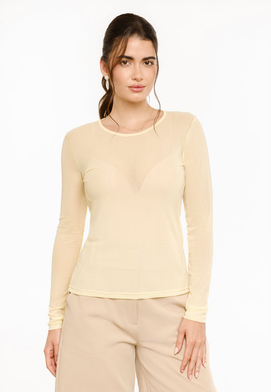 Liberté - Mesh LS T-Shirt, 22065 - Yellow