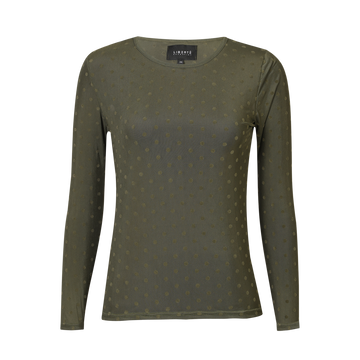 Liberté - Mesh LS Tshirt Dot, 22069 - Army Medium Dot