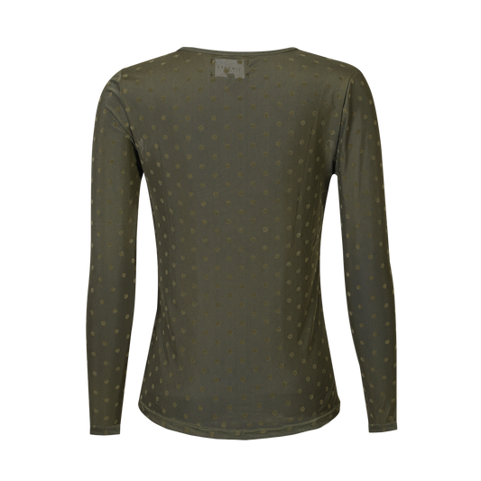 Liberté - Mesh LS Tshirt Dot, 22069 - Army Medium Dot