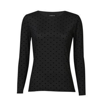 Liberté - Mesh LS T-shirt Dot, 22069 - Black Medium Dot