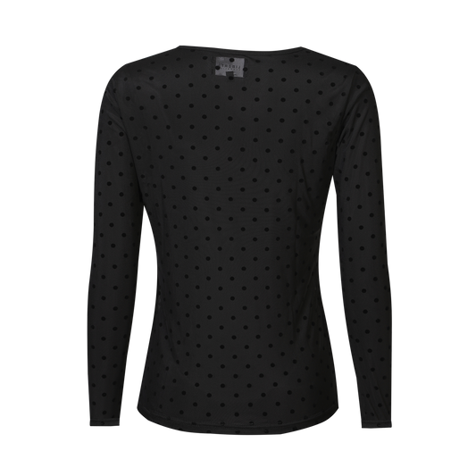 Liberté - Mesh LS T-shirt Dot, 22069 - Black Medium Dot
