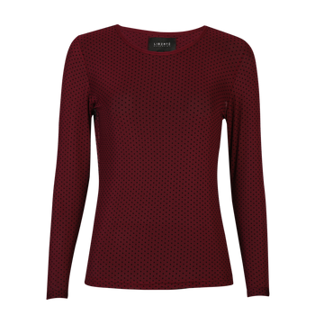 Liberté - Mesh LS T-Shirt Dot, 22069 - Bordeaux