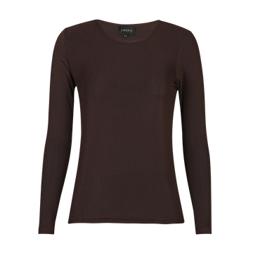Liberté - Mesh LS T-Shirt Dot, 22069 - Dark Brown