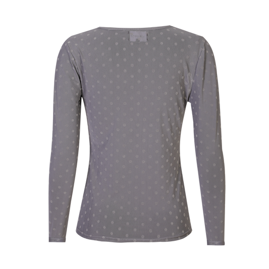 Liberté - Mesh LS T-shirt Dot, 22069 - Dark Grey Medium Dot