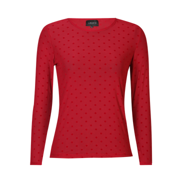 Liberté - Mesh LS T-shirt Dot, 22069 - Dark Raspberry Medium Dot