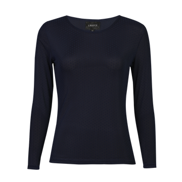 Liberté - Mesh LS T-Shirt Dot, 22069 - Navy