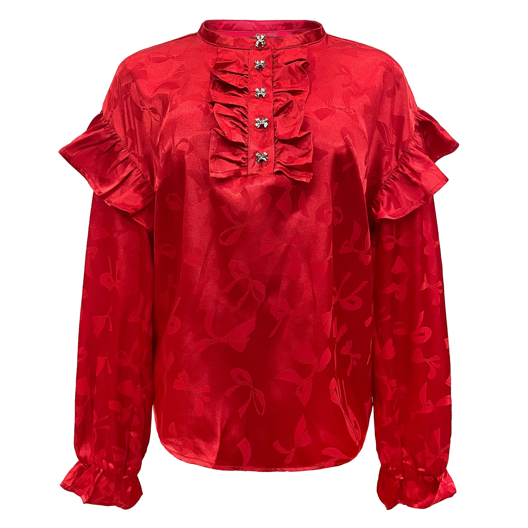 Liberté - Tia LS Frill Blouse, 22075 - Red Bow