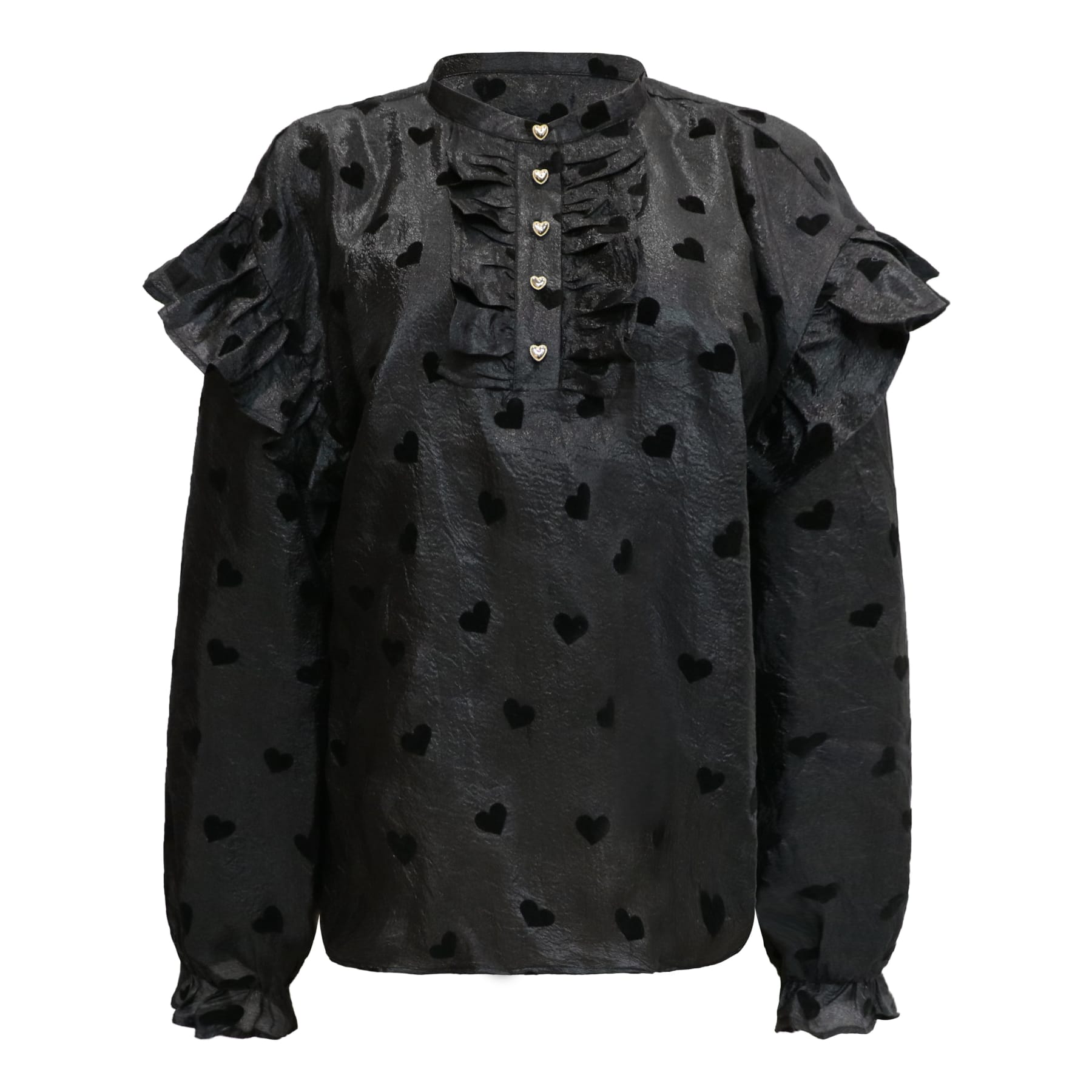 Liberté - Tia LS Frill Blouse, 22075 - Black Heart