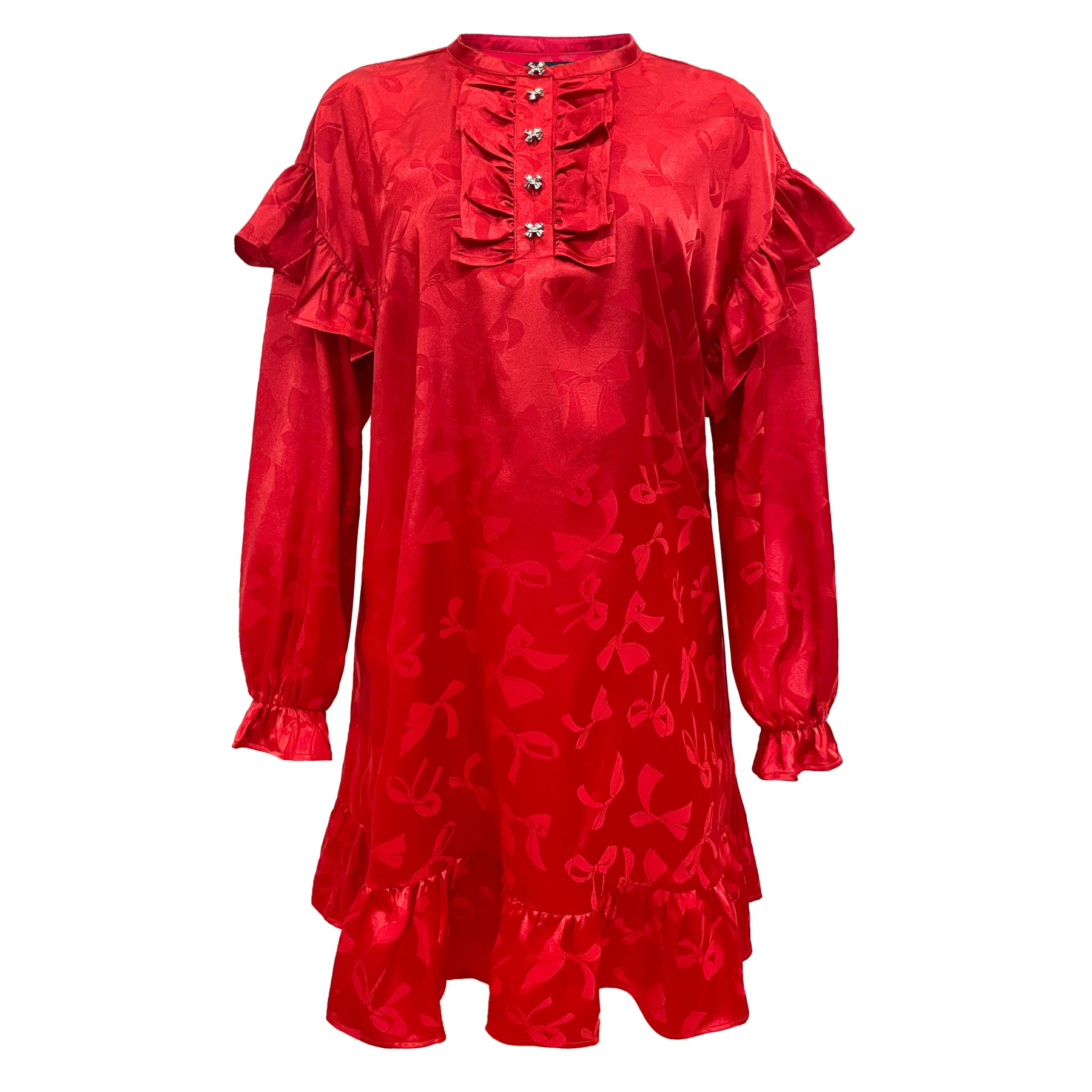 Liberté - Tia LS Frill Dress, 22076 - Red Bow