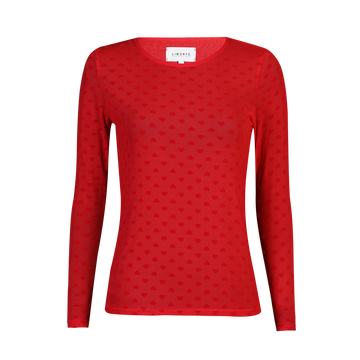 Liberté - Mesh LS T-shirt Flock, 22081 - Red Red Heart