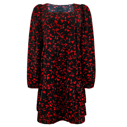 Liberté - Cecilie LS Dress, 22094 - Black Red Bow