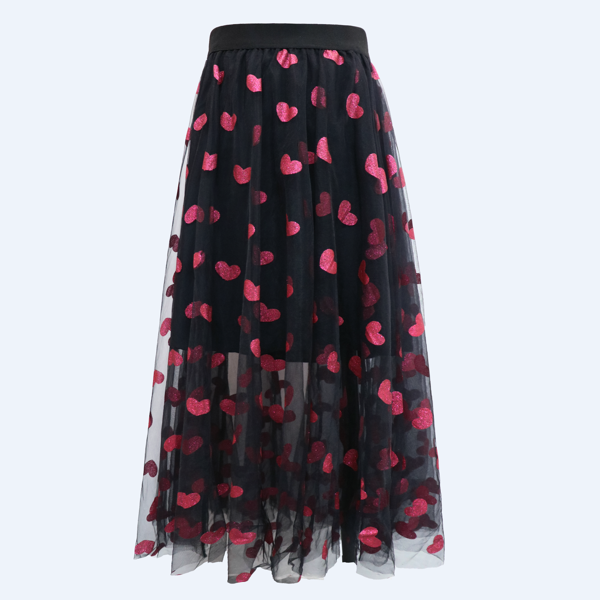 Liberté - Tulle Heart Skirt, 22098 - Black Pink Heart