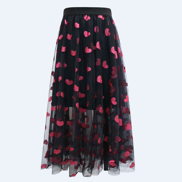 Liberté - Tulle Heart Skirt, 22098 - Black Pink Heart