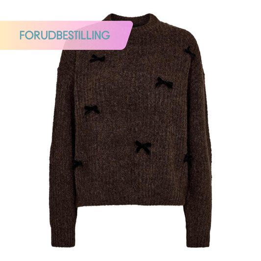 FORUDBESTILLING // Liberté - Fro Bow Pullover, 22104 - Dark Brown (Levering ca. uge 50/51)