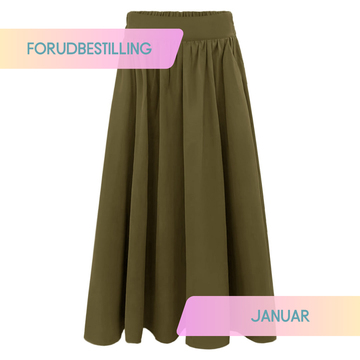 FORUDBESTILLING // Liberté - Frede Long Skirt, 22112 - Army (Levering ca. uge 1)