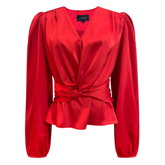 Liberté - Tiki LS Twist Blouse, 22120 - Red