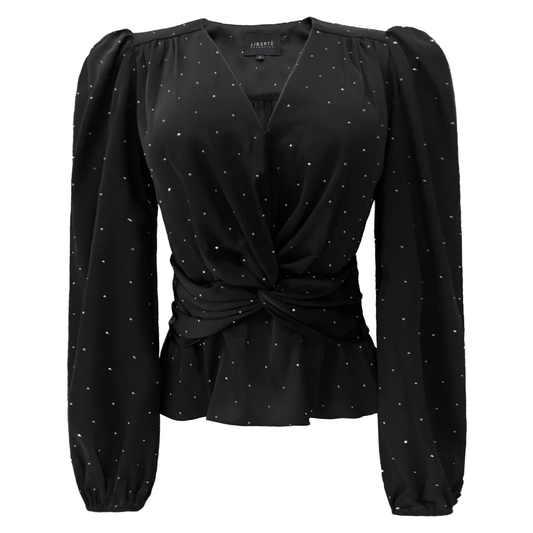 Liberté - Tiki LS Twist Blouse, 22120 - Black Diamond
