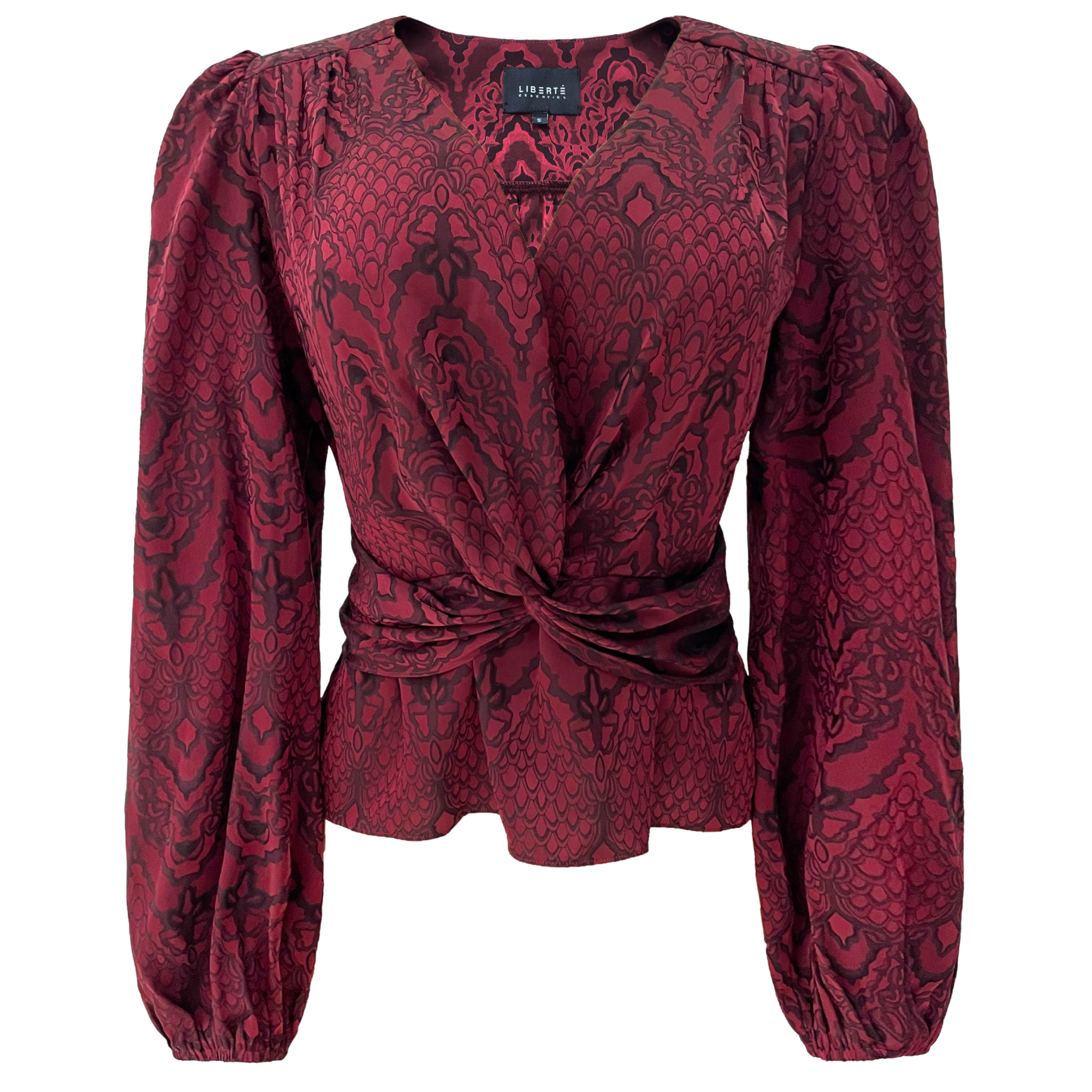 Liberté - Tiki LS Twist Blouse, 22120 - Bordeaux
