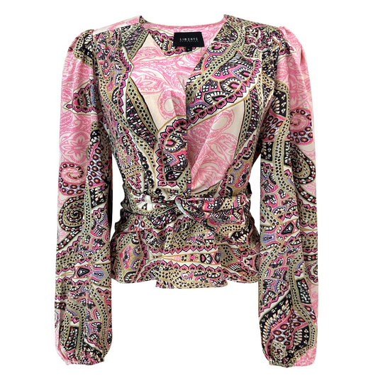 Liberté - Tiki LS Twist Blouse, 22120 - Pink Scarf
