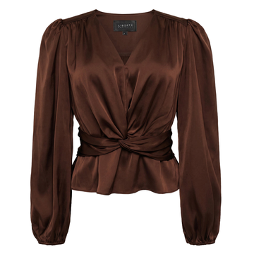 Liberté - Tiki LS Twist Blouse, 22120 - Dark Brown