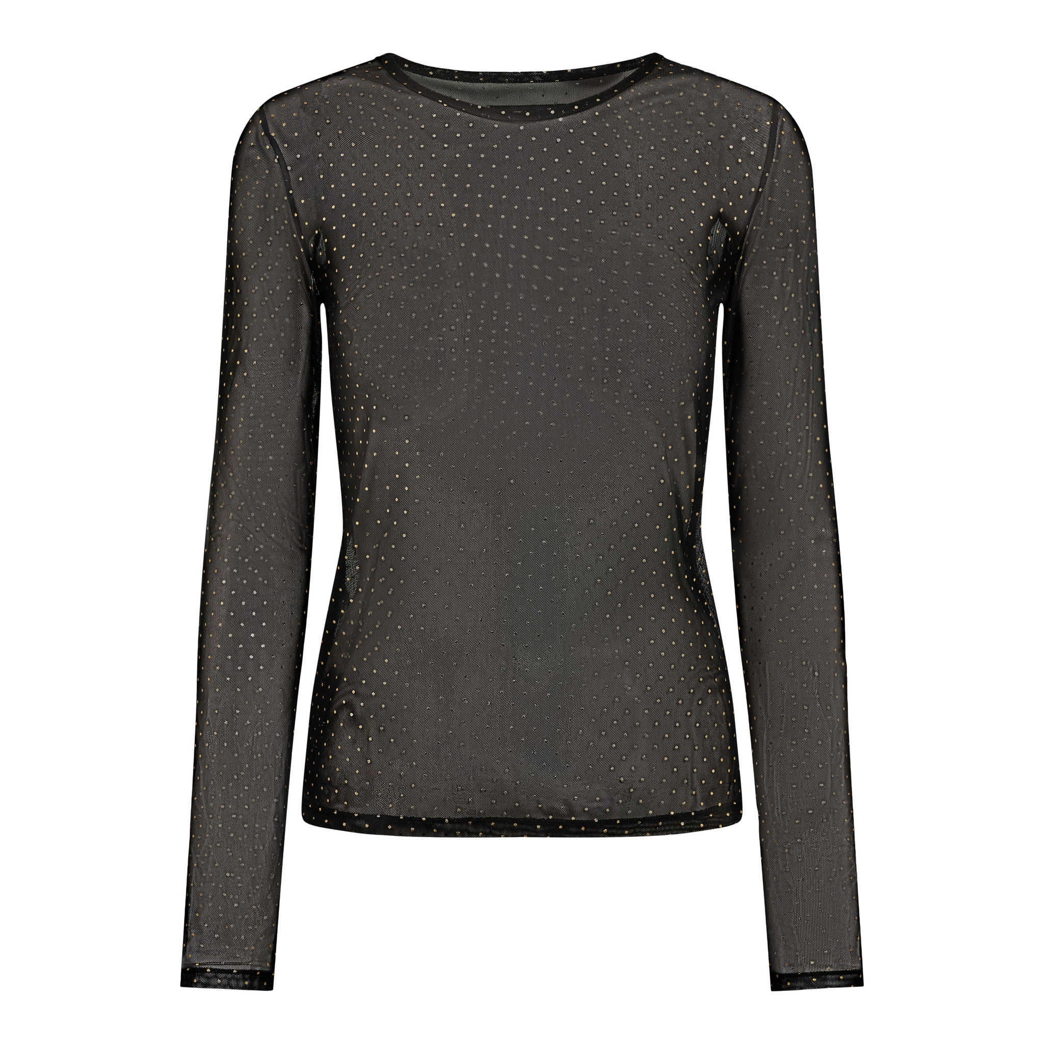 Liberté - Mesh LS Sparkle T-shirt, 22134 - Black Gold Dot