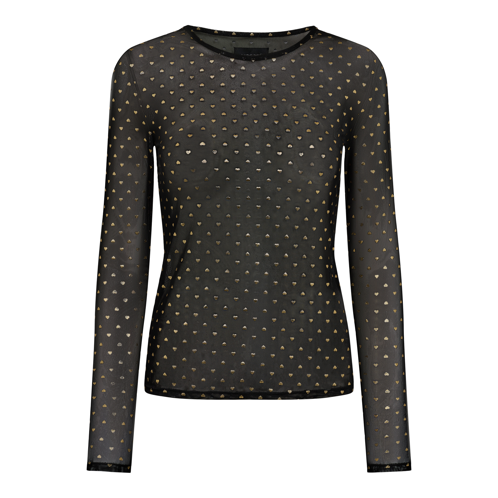 Liberté - Mesh LS Sparkle T-shirt, 22134 - Black Gold Heart