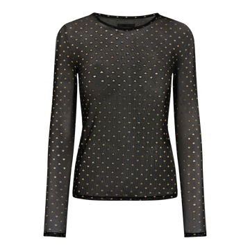 Liberté - Mesh LS Sparkle T-shirt, 22134 - Black Gold Heart